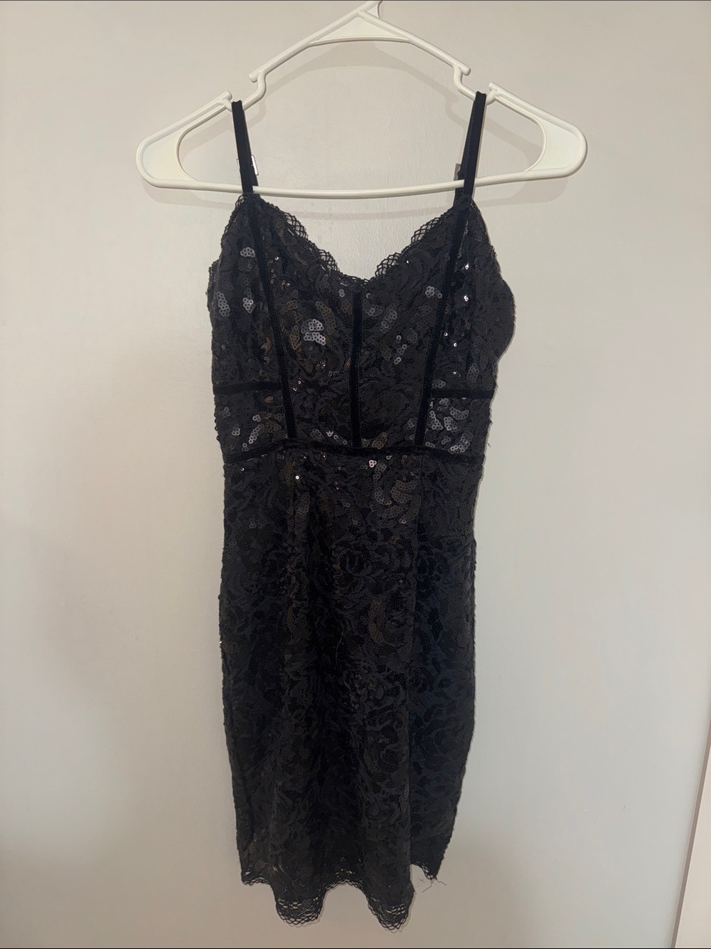 Idyllwind by Miranda Lambert Black Lace Sequin Slip Dress